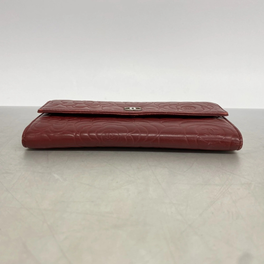 CHANEL Red Lambskin Leather Wallet - Picture 2 of 9
